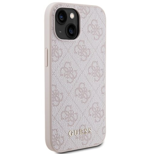 Guess case for iPhone 15 6,1" GUHCP15SG4GFPI pink HC PU 4G Metal Logo - Image 4