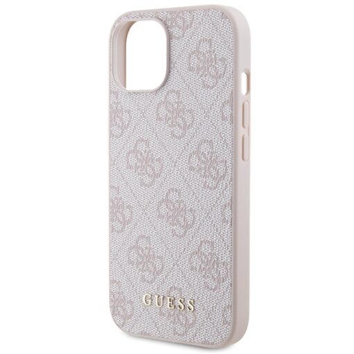 Guess case for iPhone 15 6,1" GUHCP15SG4GFPI pink HC PU 4G Metal Logo - Image 6