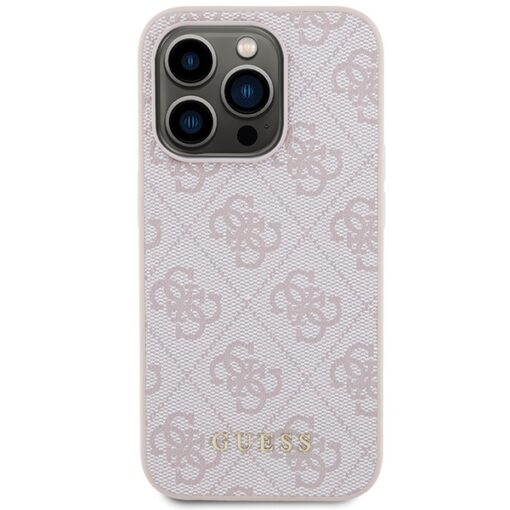 Guess case for iPhone 15 Pro 6,1" GUHCP15LG4GFPI pink HC PU 4G Metal Logo - Image 3