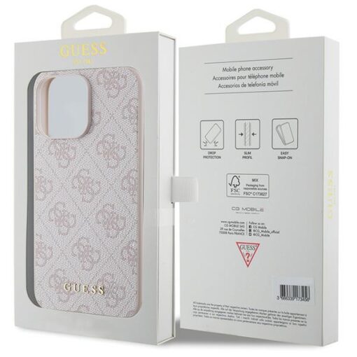 Guess case for iPhone 15 Pro Max 6,7" GUHCP15XG4GFPI pink HC PU 4G Metal Logo - Image 8