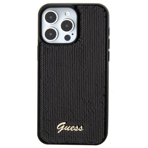 Guess case for iPhone 15 6,1" GUHCP15SPSFDGSK black HC Sequin Script Metal