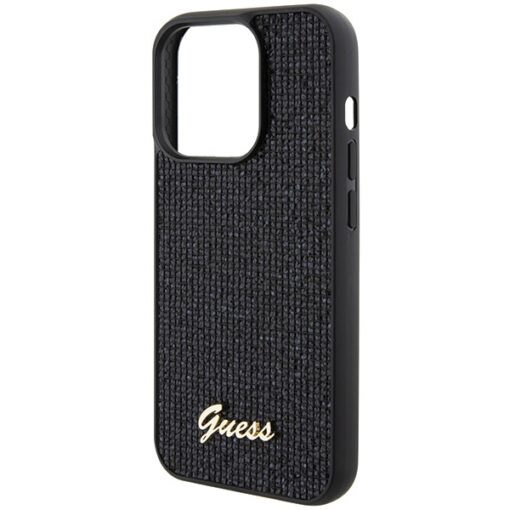 Guess case for iPhone 15 Pro 6,1" GUHCP15LPMSDGSK black HC PU Disco Script Metal - Image 6