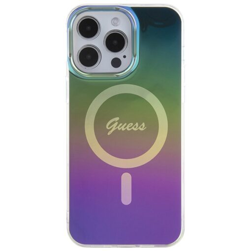 Guess case for iPhone 15 Pro 6,1" GUHMP15LHITSK black HC IML Magsafe Iridescent - Image 3