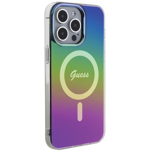 Guess case for iPhone 15 Pro 6,1" GUHMP15LHITSK black HC IML Magsafe Iridescent - Image 4