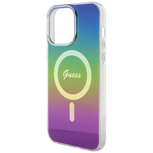 Guess case for iPhone 15 Pro 6,1" GUHMP15LHITSK black HC IML Magsafe Iridescent - Image 6