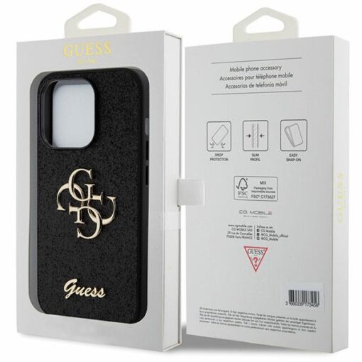 Guess case for iPhone 15 Pro 6,1" GUHCP15LHG4SGK black HC Fixed Glitter Big 4G - Image 8