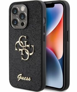 Guess case for iPhone 15 Pro Max 6,7" GUHCP15XHG4SGK black HC Fixed Glitter Big 4G