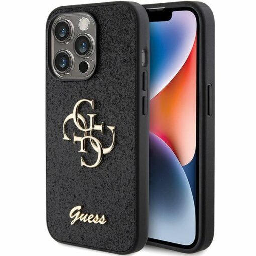 Guess case for iPhone 15 Pro Max 6,7" GUHCP15XHG4SGK black HC Fixed Glitter Big 4G