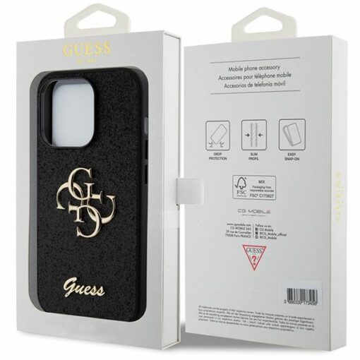 Guess case for iPhone 15 Pro Max 6,7" GUHCP15XHG4SGK black HC Fixed Glitter Big 4G - Image 8