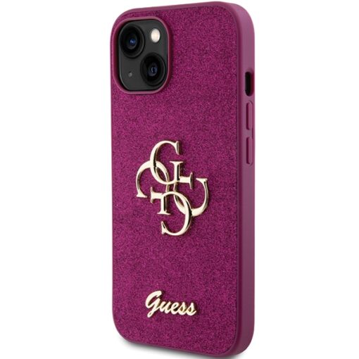 Guess case for iPhone 15 6,1" GUHCP15SHG4SGU purple HC Fixed Glitter Big 4G - Image 2