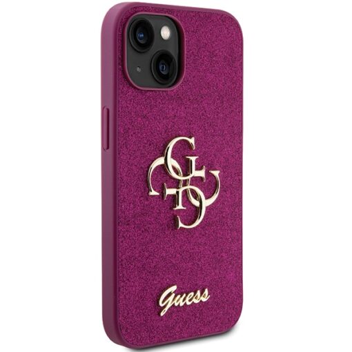 Guess case for iPhone 15 6,1" GUHCP15SHG4SGU purple HC Fixed Glitter Big 4G - Image 4