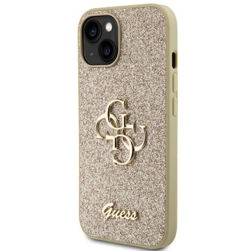 Guess case for iPhone 15 Plus 6,7" GUHCP15MHG4SGD gold HC Fixed Glitter Big 4G - Image 2