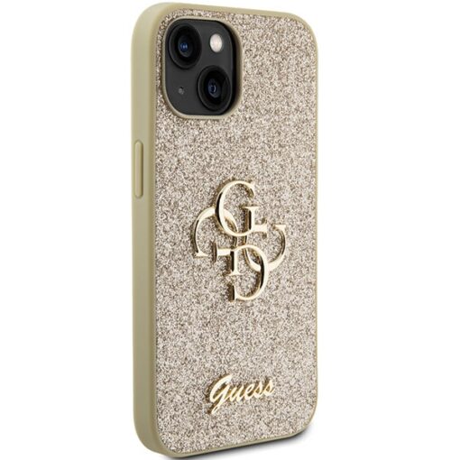 Guess case for iPhone 15 Plus 6,7" GUHCP15MHG4SGD gold HC Fixed Glitter Big 4G - Image 4