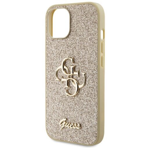 Guess case for iPhone 15 Plus 6,7" GUHCP15MHG4SGD gold HC Fixed Glitter Big 4G - Image 6