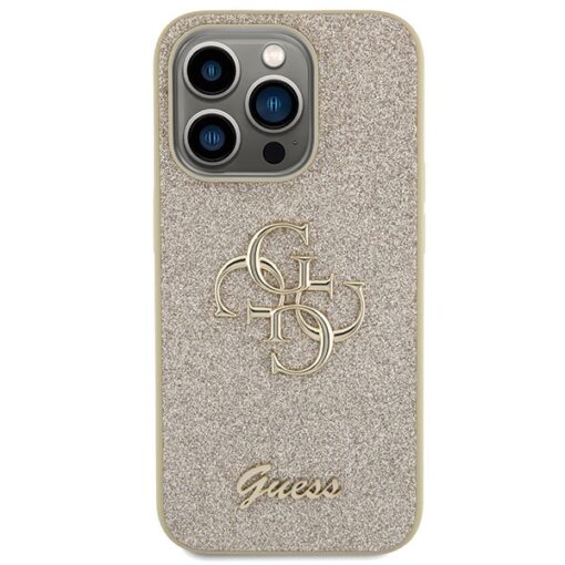 Guess case for iPhone 15 Pro 6,1" GUHCP15LHG4SGD gold HC Fixed Glitter Big 4G - Image 3