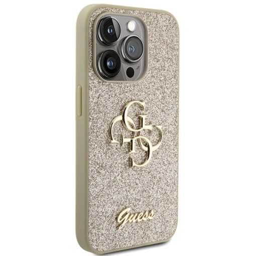 Guess case for iPhone 15 Pro 6,1" GUHCP15LHG4SGD gold HC Fixed Glitter Big 4G - Image 4