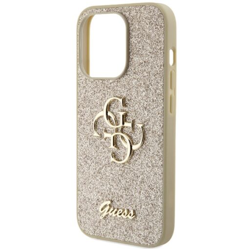 Guess case for iPhone 15 Pro 6,1" GUHCP15LHG4SGD gold HC Fixed Glitter Big 4G - Image 6