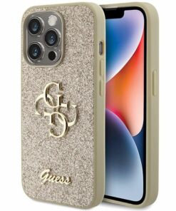 Guess case for iPhone 15 Pro Max 6,7" GUHCP15XHG4SGD gold HC Fixed Glitter Big 4G