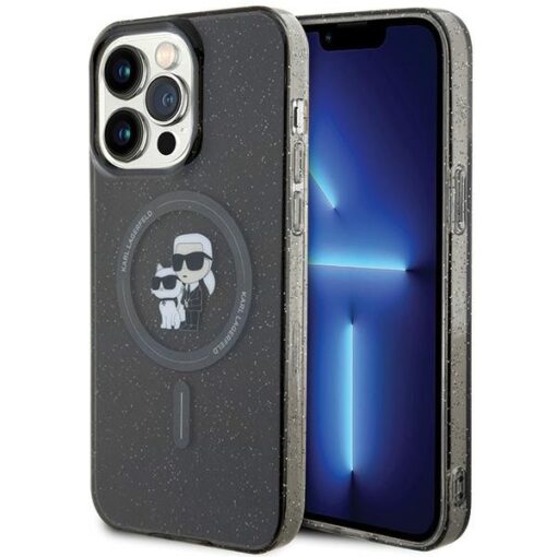 Karl Lagerfeld case for iPhone 15 Pro Max 6,7" KLHMP15XHGKCNOK black HC Magsafe IML KC Glitter