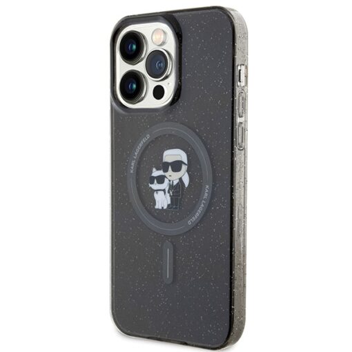 Karl Lagerfeld case for iPhone 15 Pro Max 6,7" KLHMP15XHGKCNOK black HC Magsafe IML KC Glitter - Image 2