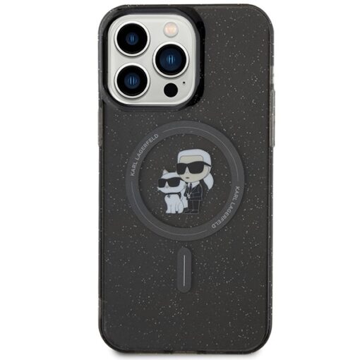 Karl Lagerfeld case for iPhone 15 Pro Max 6,7" KLHMP15XHGKCNOK black HC Magsafe IML KC Glitter - Image 3