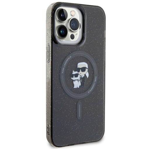 Karl Lagerfeld case for iPhone 15 Pro Max 6,7" KLHMP15XHGKCNOK black HC Magsafe IML KC Glitter - Image 4