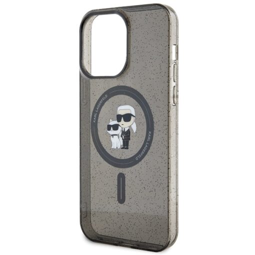 Karl Lagerfeld case for iPhone 15 Pro Max 6,7" KLHMP15XHGKCNOK black HC Magsafe IML KC Glitter - Image 6