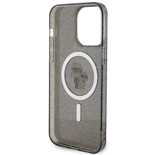 Karl Lagerfeld case for iPhone 15 Pro Max 6,7" KLHMP15XHGKCNOK black HC Magsafe IML KC Glitter - Image 7
