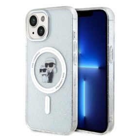 Karl Lagerfeld case for iPhone 15 Plus 6,7" KLHMP15MHGKCNOT transparent HC Magsafe IML KC Glitter