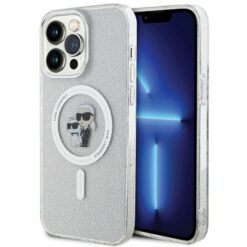Karl Lagerfeld case for iPhone 15 Pro Max 6,7" KLHMP15XHGKCNOT transparent HC Magsafe IML KC Glitter