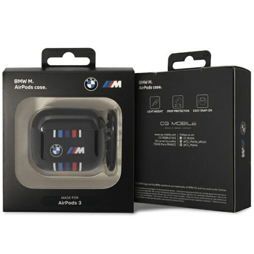 BMW case for AirPods 3 BMA322SWTK black TPU Multiple Colored Lines - Image 3