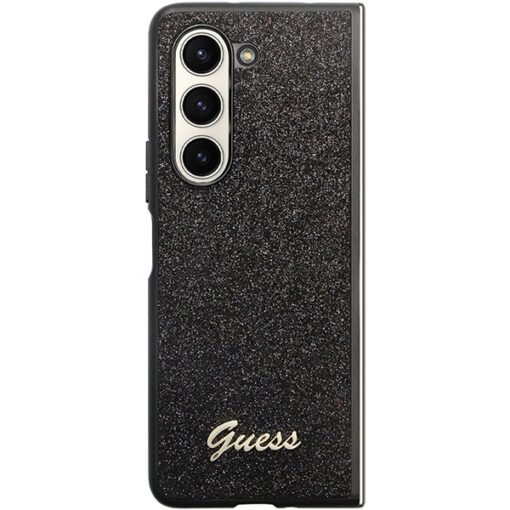 Guess case for Samsung Z Fold5 GUHCZFD5HGGSHK black PU/TPU Glitter Script - Image 2