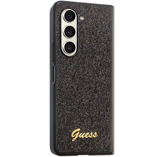 Guess case for Samsung Z Fold5 GUHCZFD5HGGSHK black PU/TPU Glitter Script - Image 5