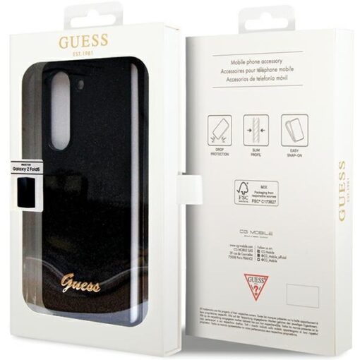 Guess case for Samsung Z Fold5 GUHCZFD5HGGSHK black PU/TPU Glitter Script - Image 7