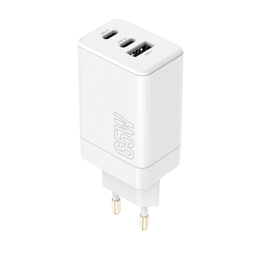 Maxlife MXTC-08-65ACC PD QC charger 2x USB-C 1x USB 65W white