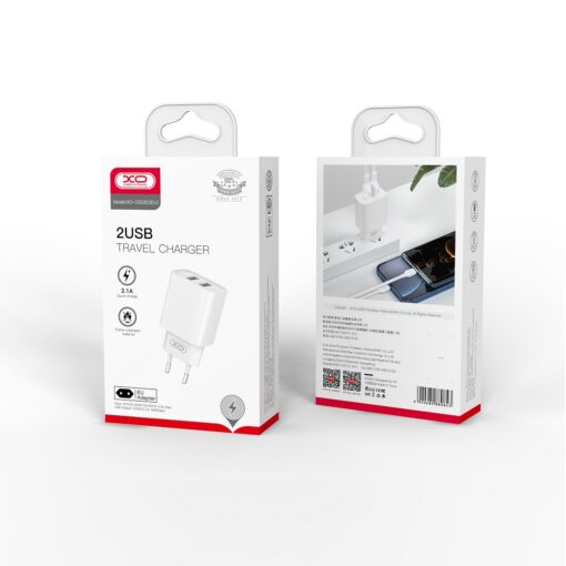 XO wall charger CE02C 2x USB 2,1A white - Image 4