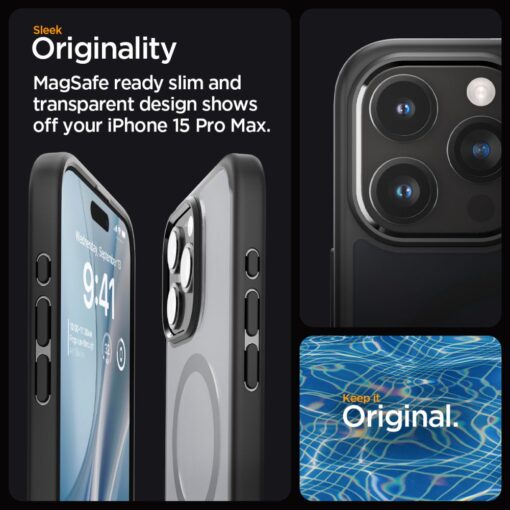 Spigen Ultra Hybrid Magsafe case for iPhone 15 Pro Max 6,7" frost black - Image 8
