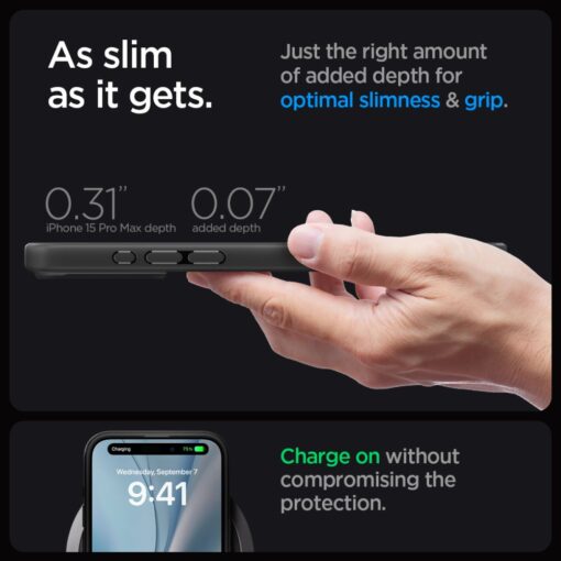 Spigen Ultra Hybrid Magsafe case for iPhone 15 Pro Max 6,7" frost black - Image 11