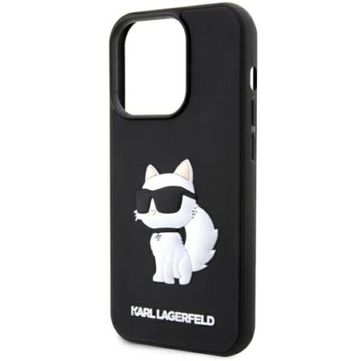 Karl Lagerfeld case for iPhone 14 Pro 6,1" KLHCP14L3DRKHNK black hardcase Rubber Choupette 3D - Image 6