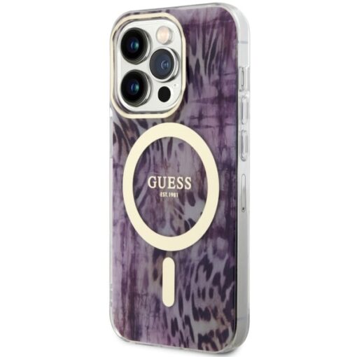 Guess case for iPhone 14 Pro Max 6,7" GUHMP14XHLEOPWP pink hard case Leopard MagSafe - Image 2