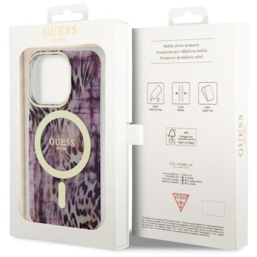 Guess case for iPhone 14 Pro Max 6,7" GUHMP14XHLEOPWP pink hard case Leopard MagSafe - Image 8