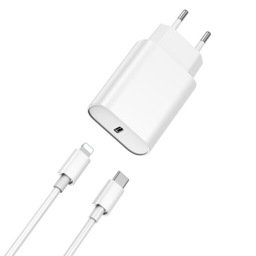 WIWU wall charger Wi-U001 PD 20W 1x USB-C white + cable USB-C - Lightning - Image 2