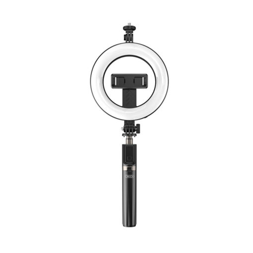 XO selfie stick Bluetooth tripod SS12 black 95cm with LED lamp - Image 2