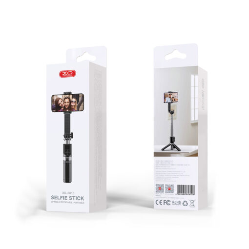 XO selfie stick Bluetooth tripod SS10 black 80cm - Image 4