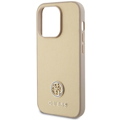 Guess case for iPhone 15 Pro 6,1" GUHCP15LPS4DGPD gold HC PU 4G Metal Logo Strass - Image 6