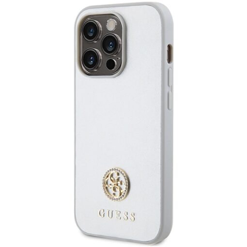 Guess case for iPhone 15 Pro Max 6,7" GUHCP15XPS4DGPS silver HC PU 4G Metal Logo Strass - Image 2