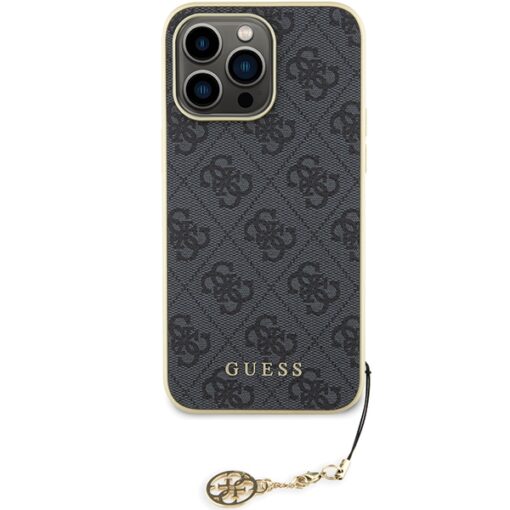 Guess case for iPhone 15 Pro Max 6,7" GUHCP15XGF4GGR gray HC PU 4G Charm - Image 3