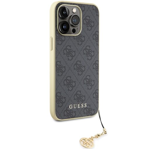 Guess case for iPhone 15 Pro Max 6,7" GUHCP15XGF4GGR gray HC PU 4G Charm - Image 4