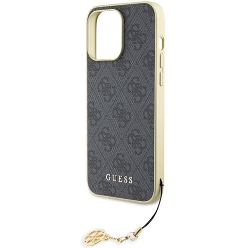 Guess case for iPhone 15 Pro Max 6,7" GUHCP15XGF4GGR gray HC PU 4G Charm - Image 6