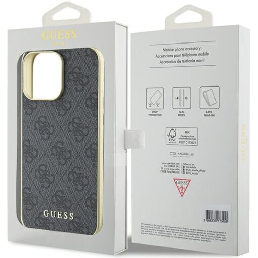 Guess case for iPhone 15 Pro Max 6,7" GUHCP15XGF4GGR gray HC PU 4G Charm - Image 8